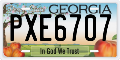 GA license plate PXE6707