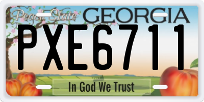 GA license plate PXE6711