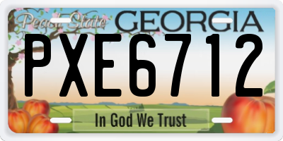 GA license plate PXE6712
