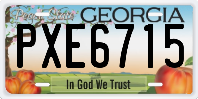 GA license plate PXE6715