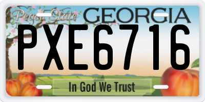 GA license plate PXE6716