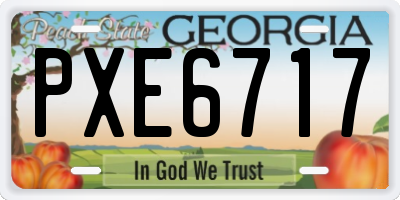 GA license plate PXE6717