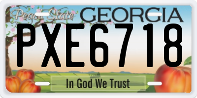 GA license plate PXE6718