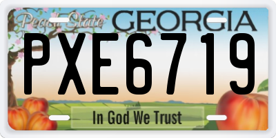 GA license plate PXE6719