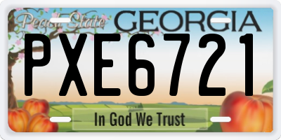 GA license plate PXE6721