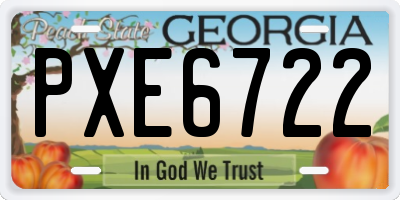 GA license plate PXE6722