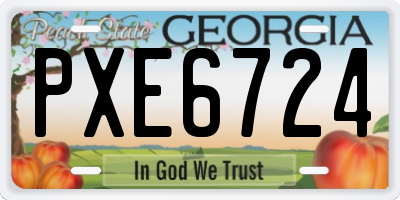 GA license plate PXE6724