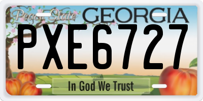 GA license plate PXE6727