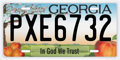GA license plate PXE6732
