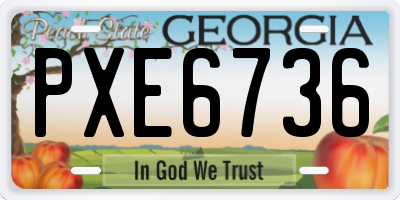 GA license plate PXE6736