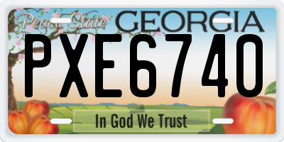 GA license plate PXE6740