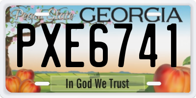 GA license plate PXE6741