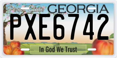 GA license plate PXE6742