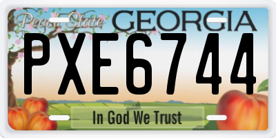 GA license plate PXE6744