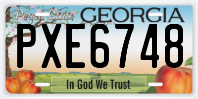 GA license plate PXE6748