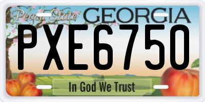 GA license plate PXE6750