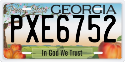 GA license plate PXE6752