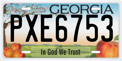 GA license plate PXE6753