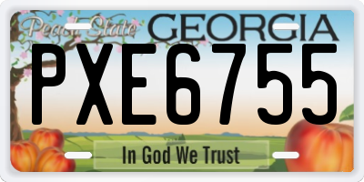 GA license plate PXE6755