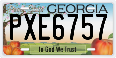 GA license plate PXE6757