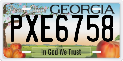 GA license plate PXE6758