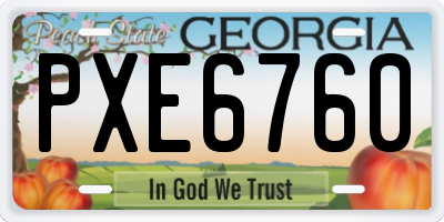 GA license plate PXE6760
