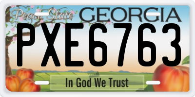 GA license plate PXE6763