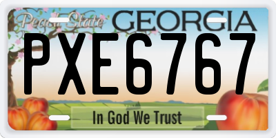 GA license plate PXE6767