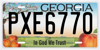 GA license plate PXE6770