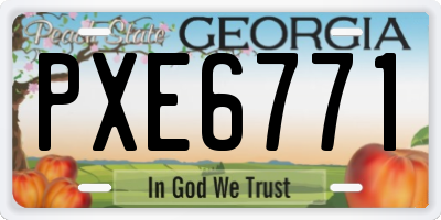 GA license plate PXE6771