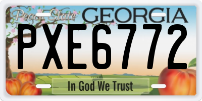 GA license plate PXE6772