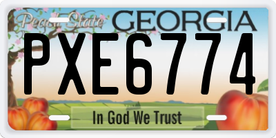GA license plate PXE6774