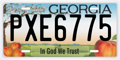 GA license plate PXE6775