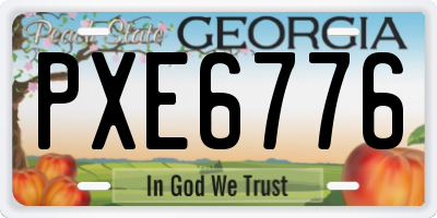 GA license plate PXE6776