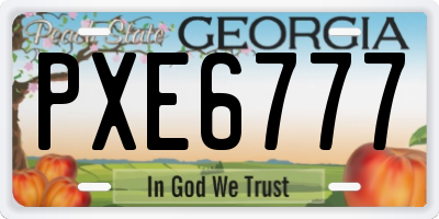 GA license plate PXE6777