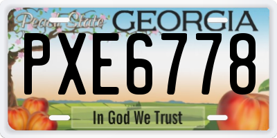 GA license plate PXE6778
