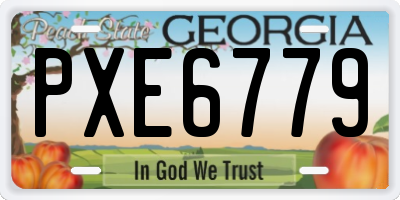 GA license plate PXE6779