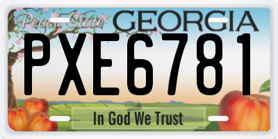 GA license plate PXE6781