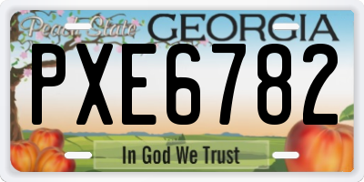 GA license plate PXE6782