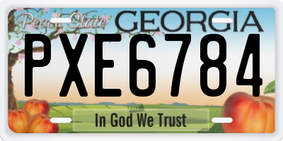 GA license plate PXE6784
