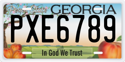 GA license plate PXE6789