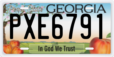 GA license plate PXE6791