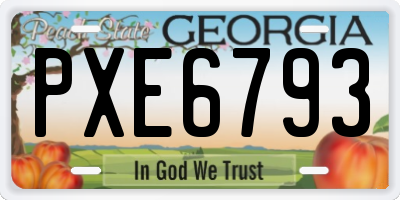 GA license plate PXE6793