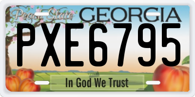 GA license plate PXE6795