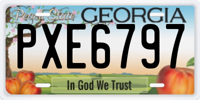 GA license plate PXE6797