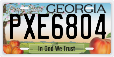 GA license plate PXE6804
