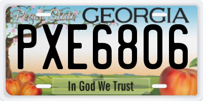 GA license plate PXE6806