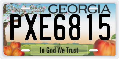 GA license plate PXE6815