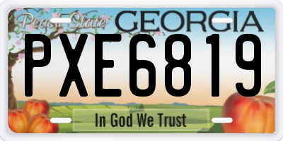 GA license plate PXE6819