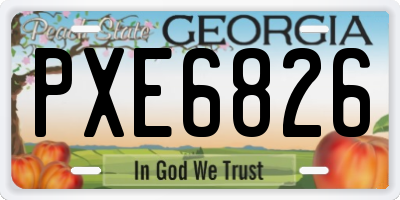 GA license plate PXE6826
